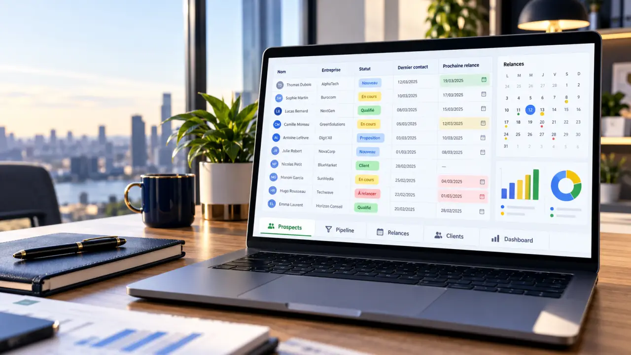 CRM Excel : 5 onglets pour suivre vos prospects sans oublier les relances