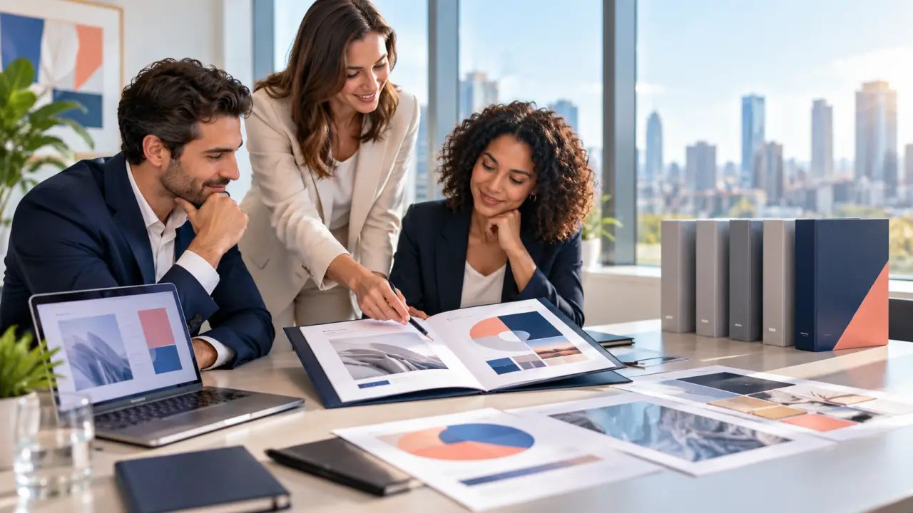 Équipe B2B préparant un dossier de réponse à un appel d’offres marketing